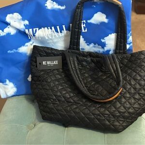 MZ Wallace Black Quilted Tote Bag and dust bag